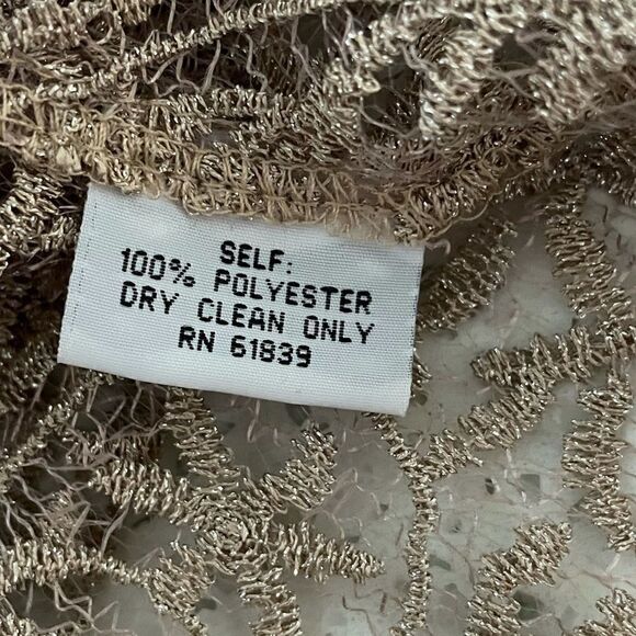 Rickie Freeman for Teri Jon Gold Embroidered Lace Overlay Gown - Picture 7 of 7